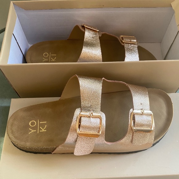 rose gold birkenstock knock off